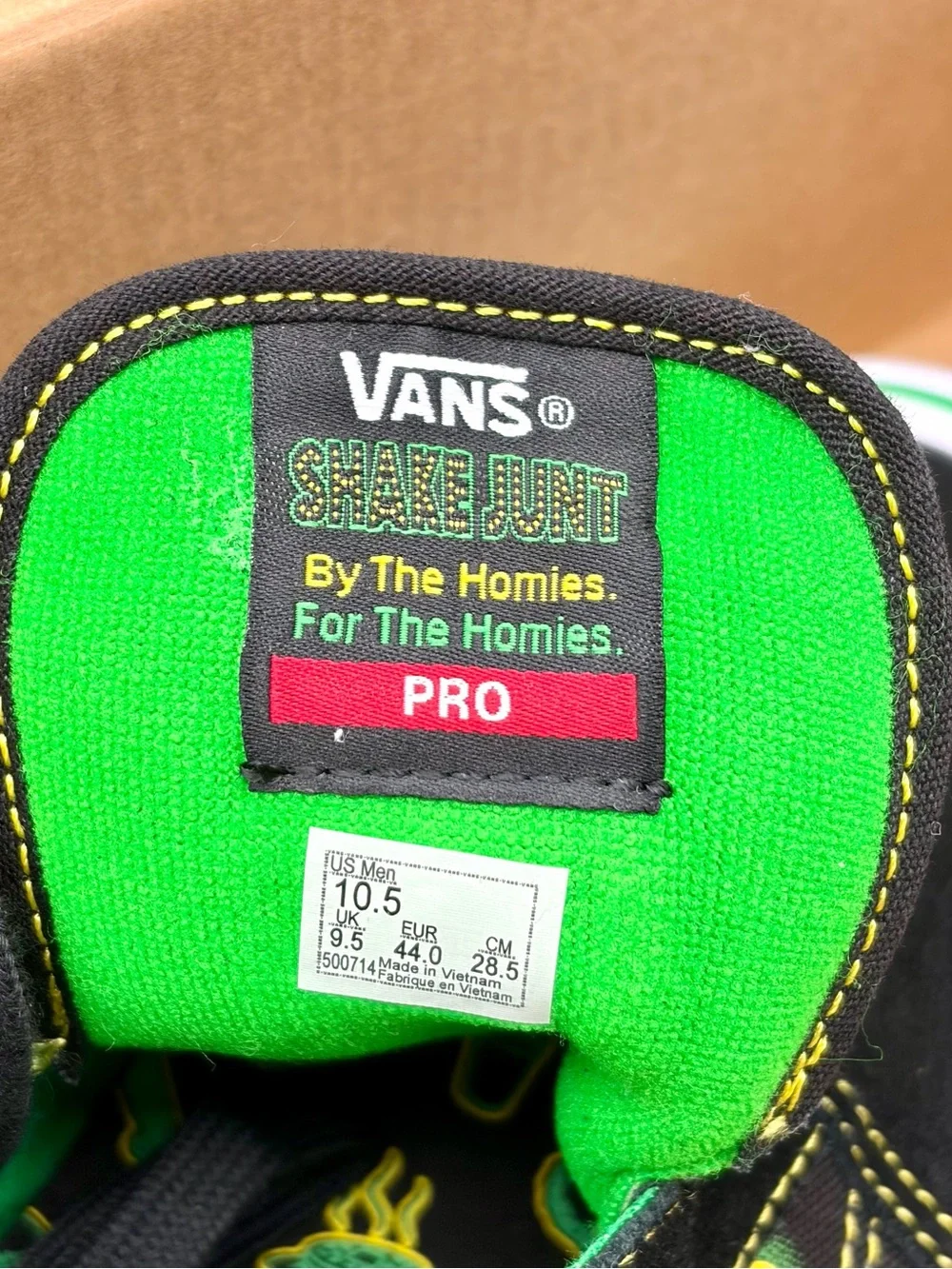 Vans Black & Neon Green Old Skool Pro Sneakers